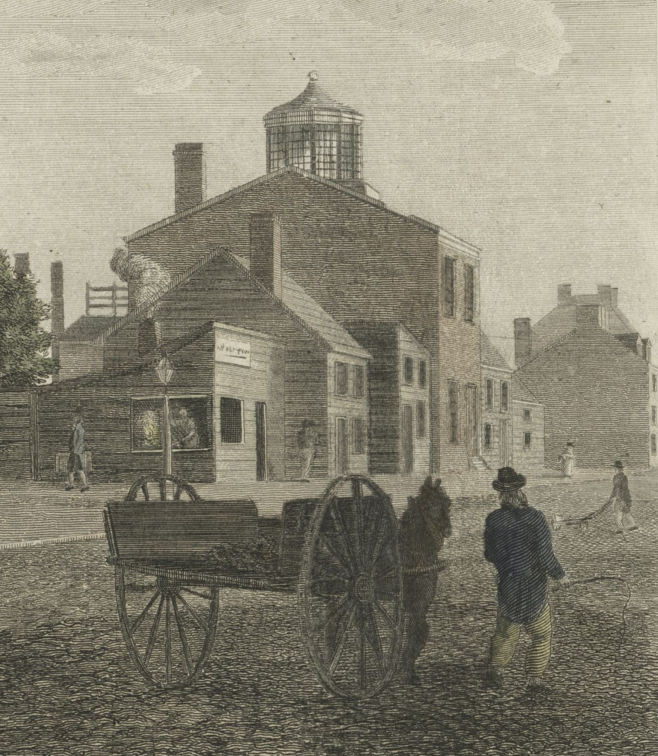 Surgeons' Hall in Fifth Street, where the medical lectures were held from 1765 to 1801. From Birch's Views, 1799.