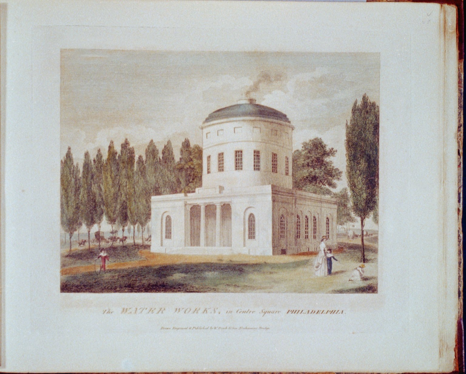 The Water Works in Centre Square, from Birch's Views, 1800. Library of Congress.