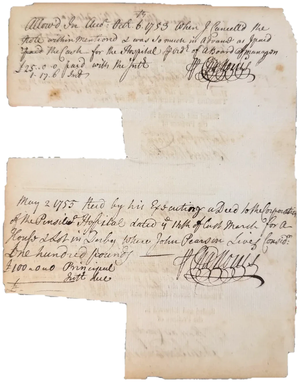 A hundred pounds, paid with a house in Darby