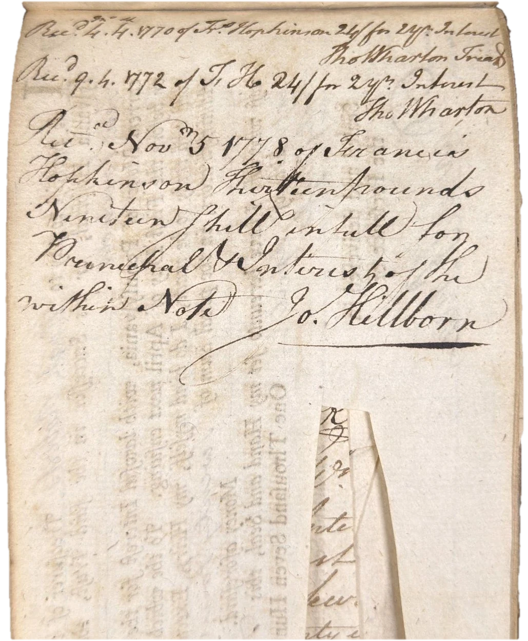 Francis Hopkinson pays in full, 5 November 1778