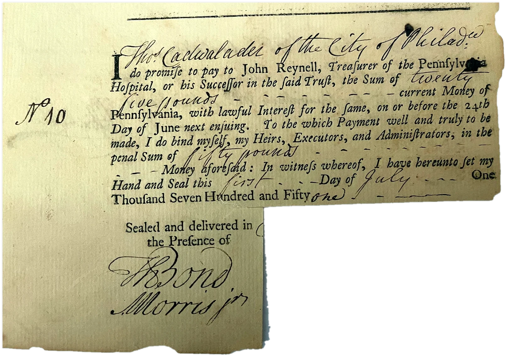 The first physicians, 1751 to 1754