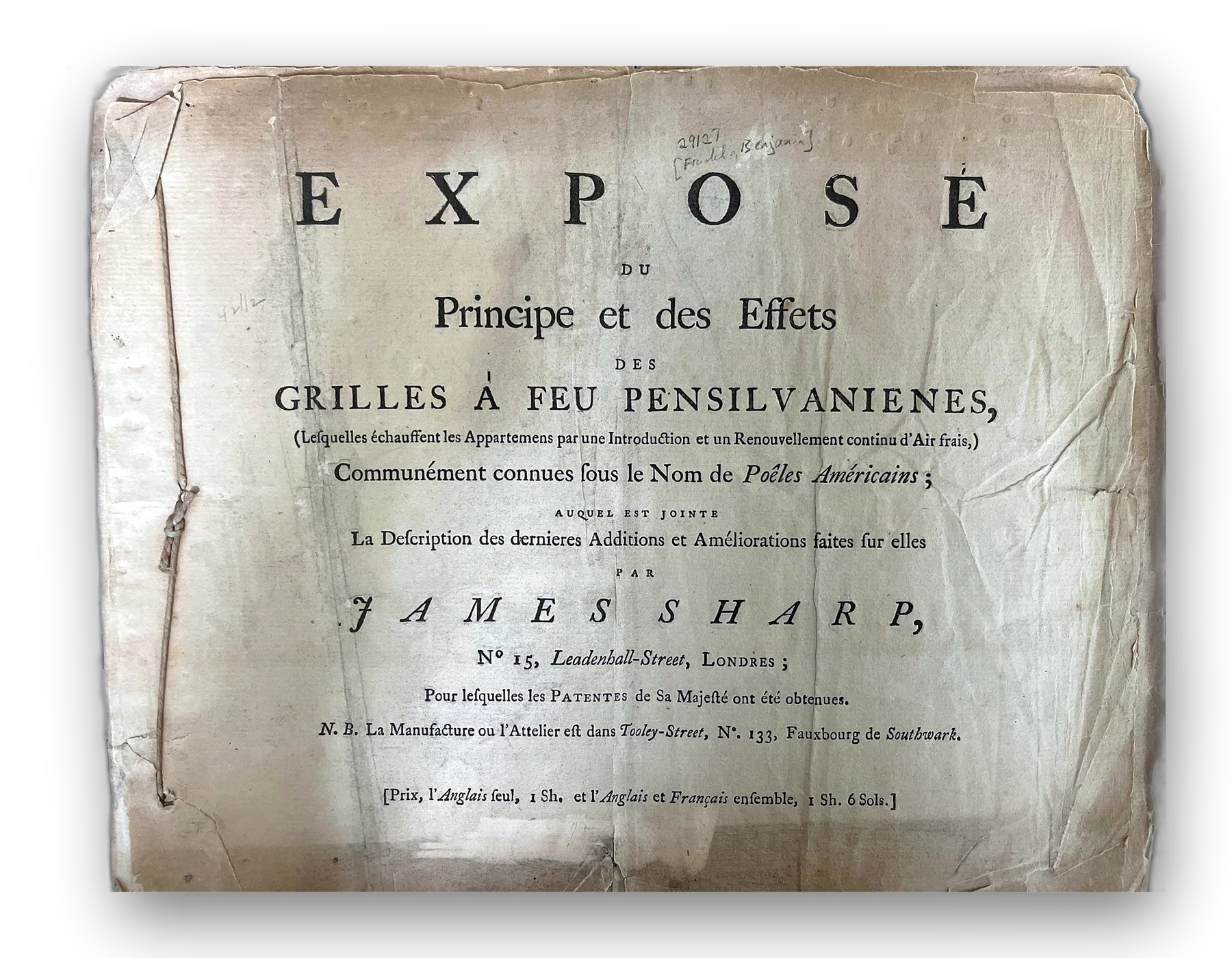 Exposé du Principe et des Effets des Grilles à Feu Pensilvaniennes