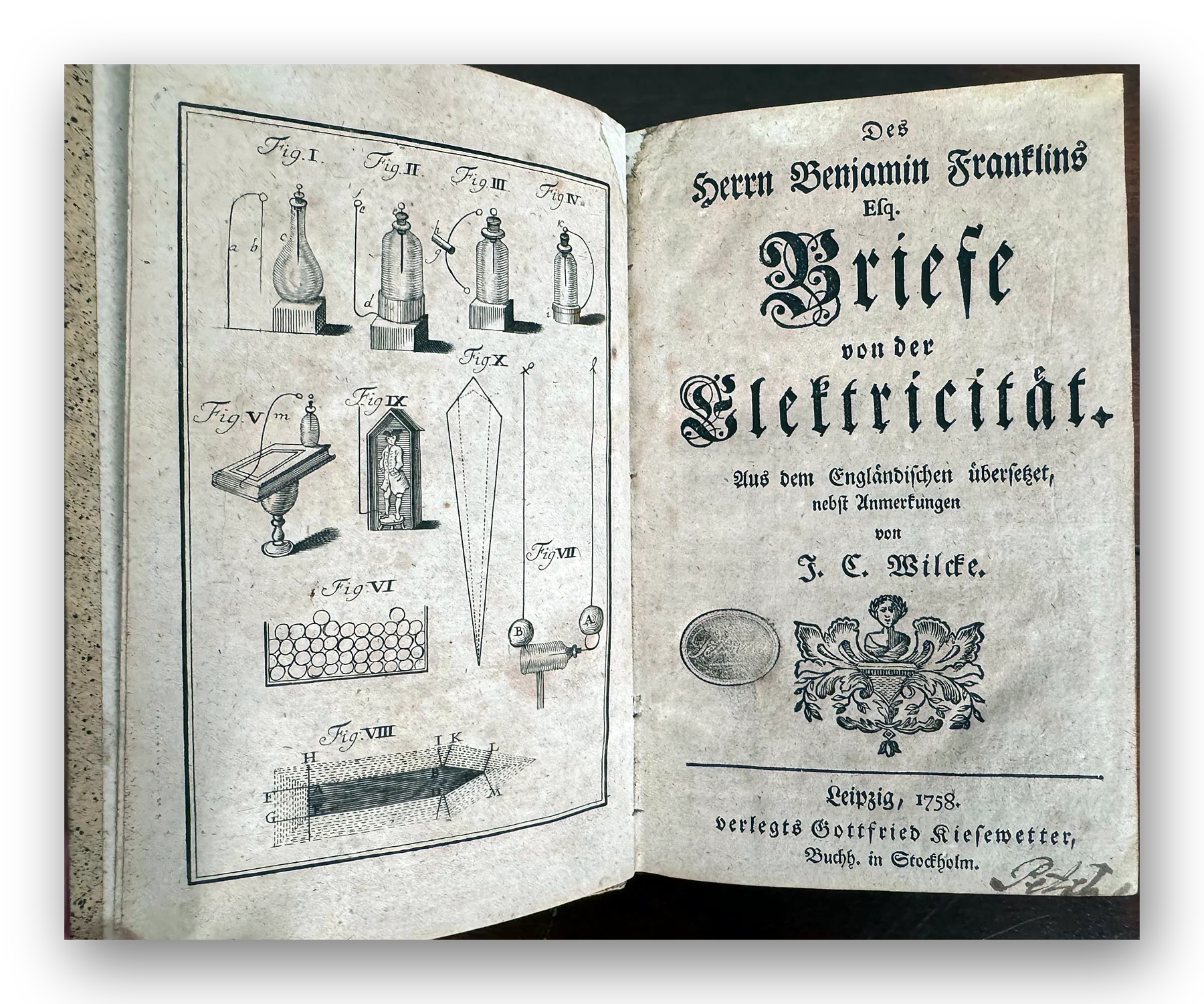 Des herrn Benjamin Franklins Esq Briefe von de Elektricitat