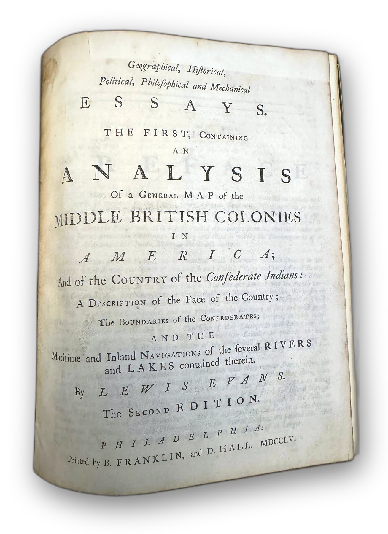 Lewis Evans, Geographical, Historical, Political, Philosophical and Mechanical Essays