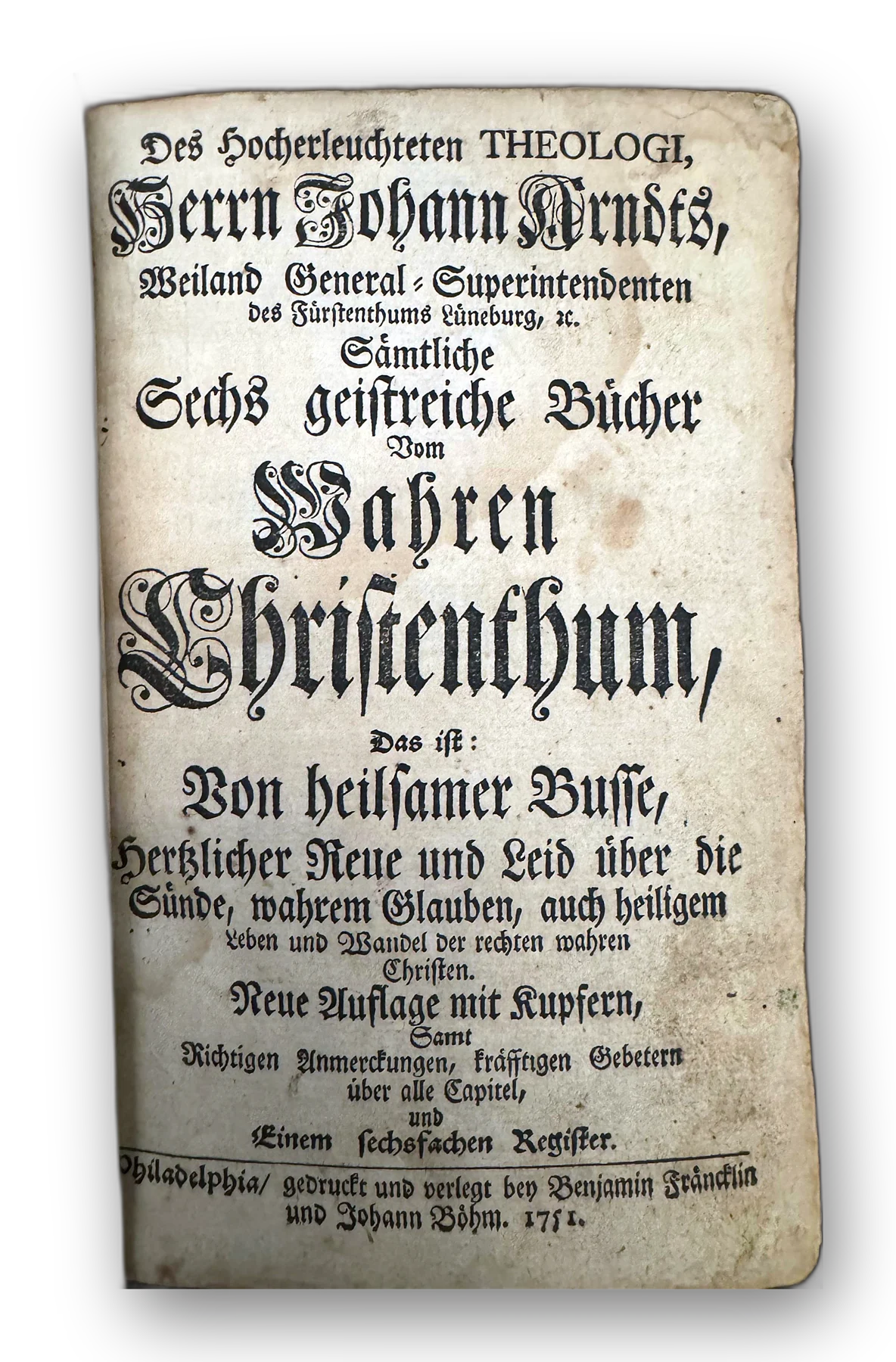Johann Arndt, Des Hocherleuchteten Theologi