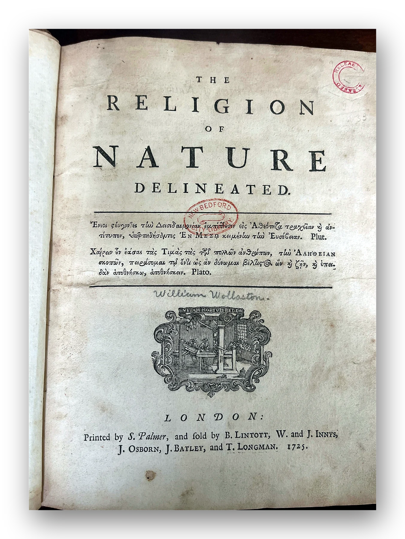 The Religion of Nature Delineated
