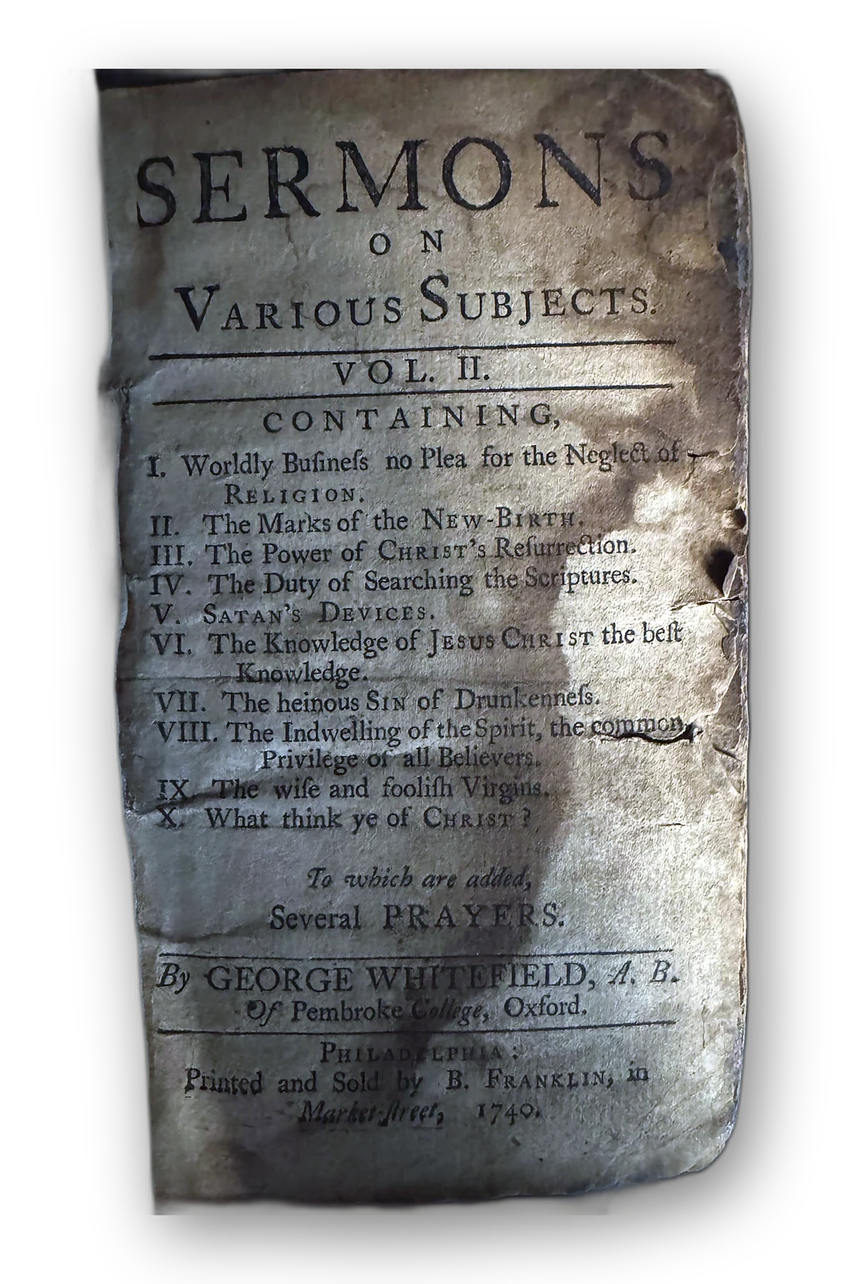 Sermons on Various Subjects
