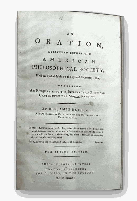 An Oration. Delivered before the American Philosophical Society,