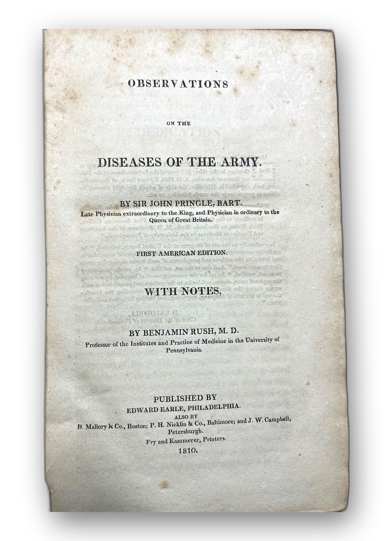 Observations on Diseases of the Army