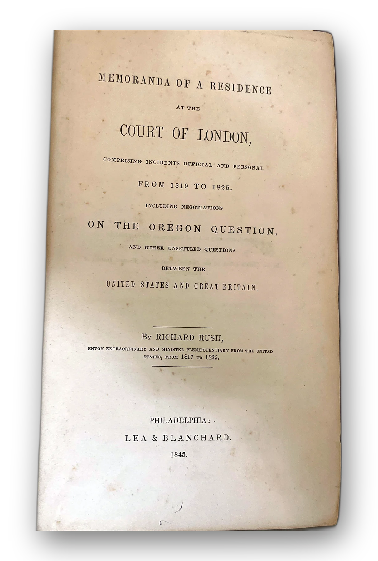 Memoranda of a Residence at the Court of London