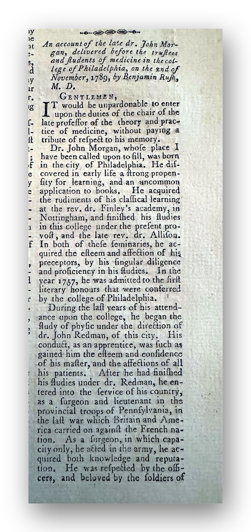 Short Account of Dr. Morgan