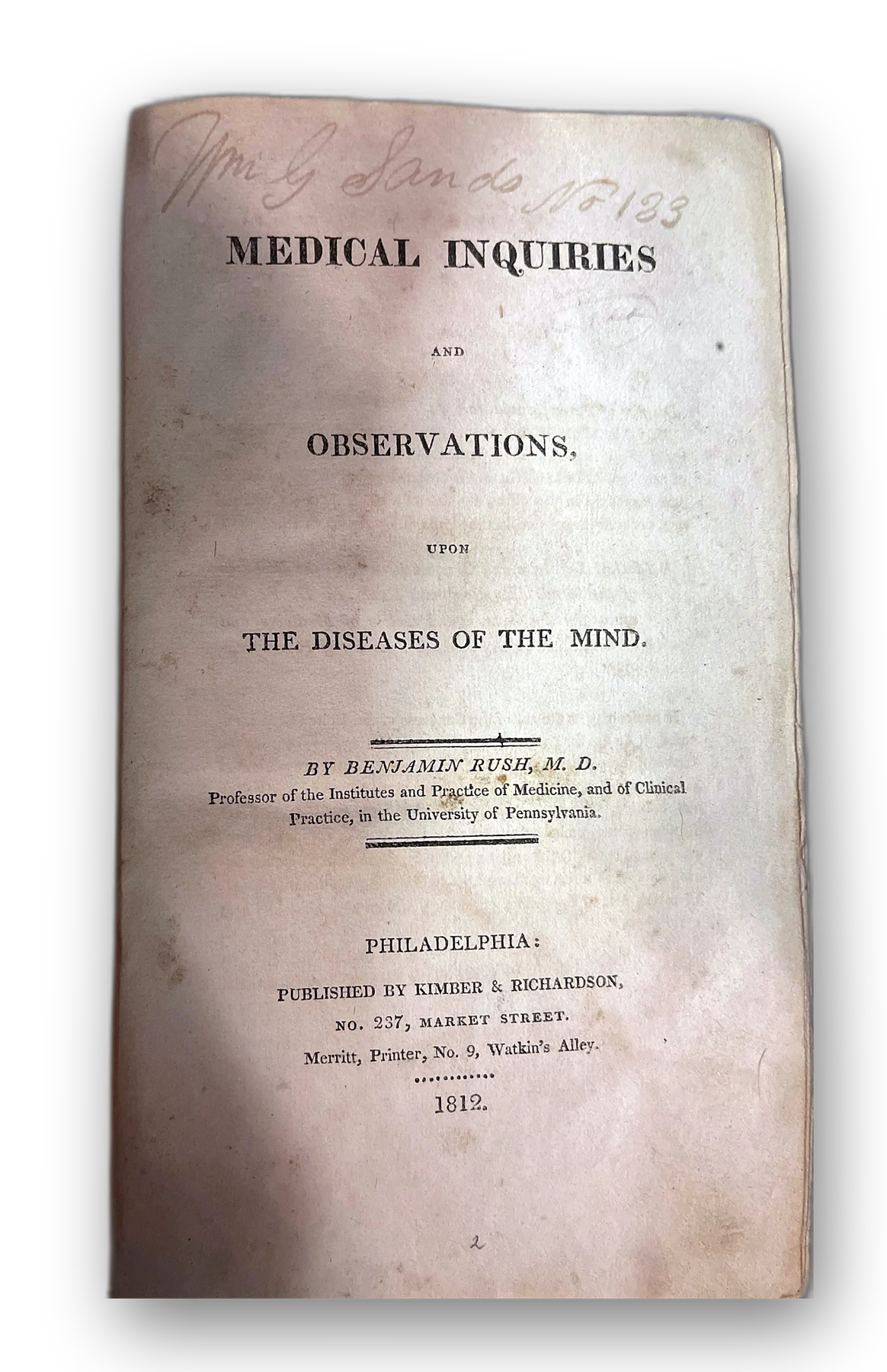 Medical Inquiries and Observations upon Diseases of the Mind