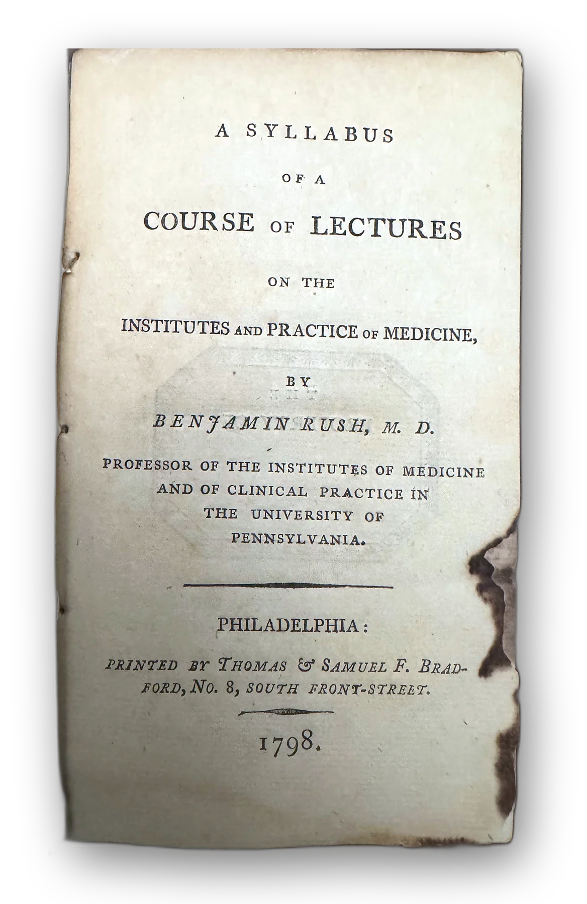 A Syllabus of a Course of Lectures on the Institutes and Practice of Medicine