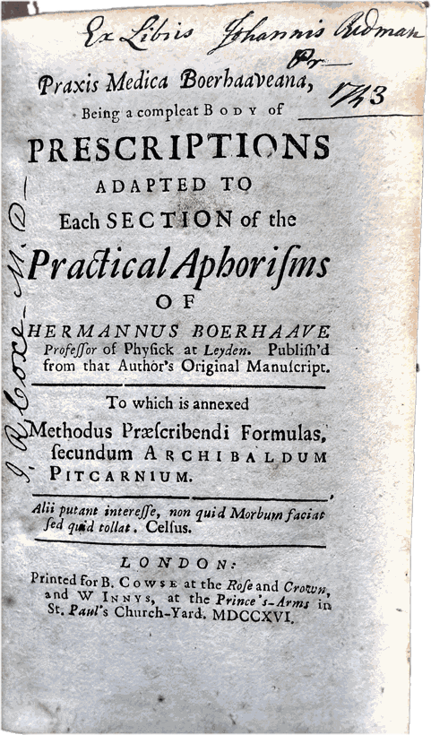 Boerhaave, Praxis Medica Boerhaaveana