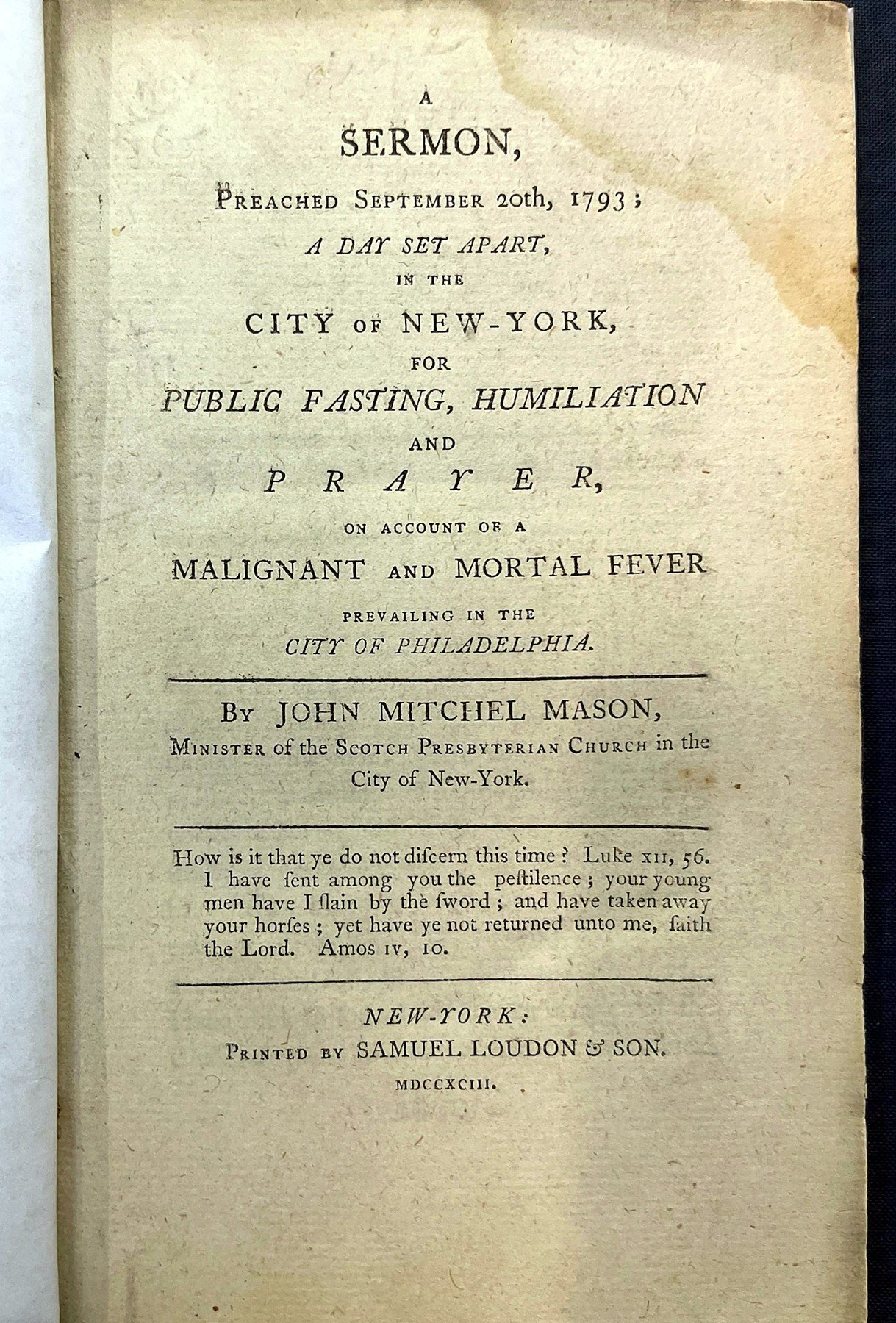 A Sermon Preached September 20,1793