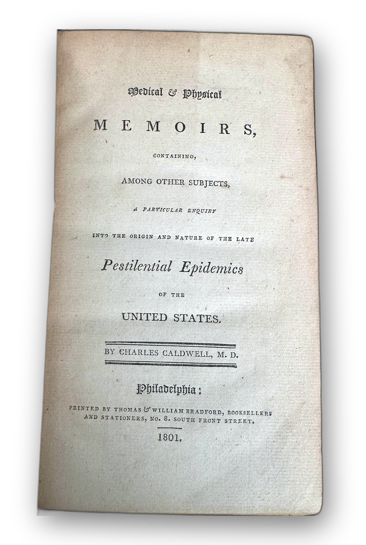 Charles Caldwell, Medical and Physical Memoirs