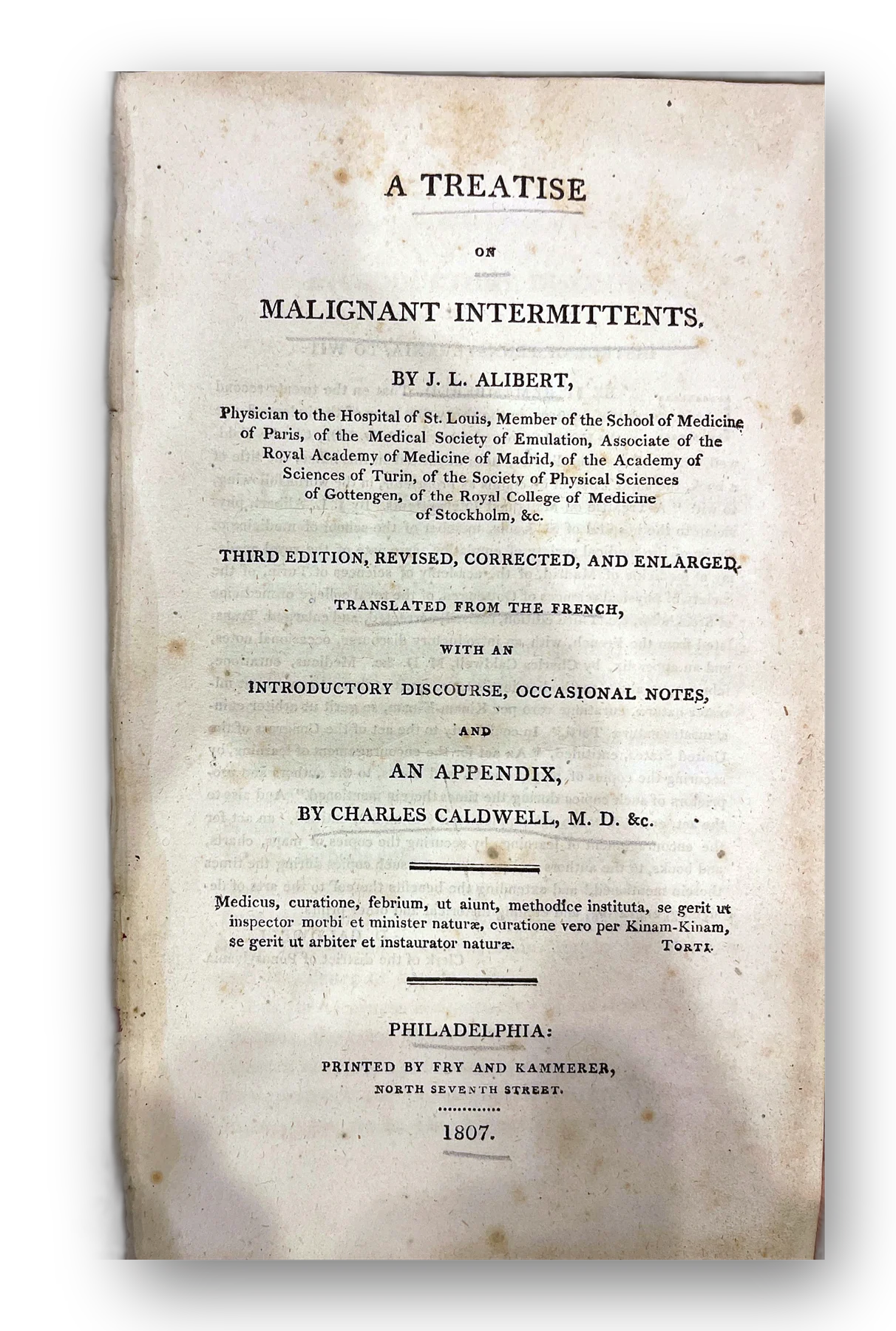 A Treatise on Malignant Intermittants.