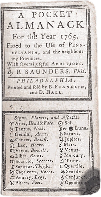Pocket Almanac for the Year 1765.