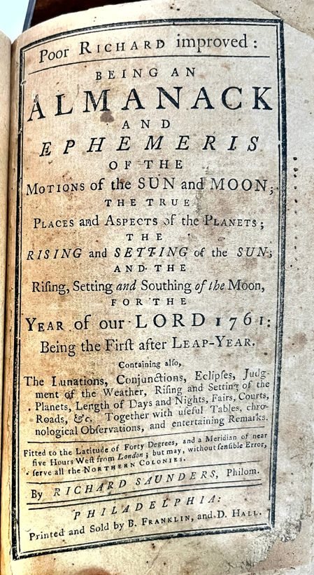 Poor Richard's Almanack 1761
