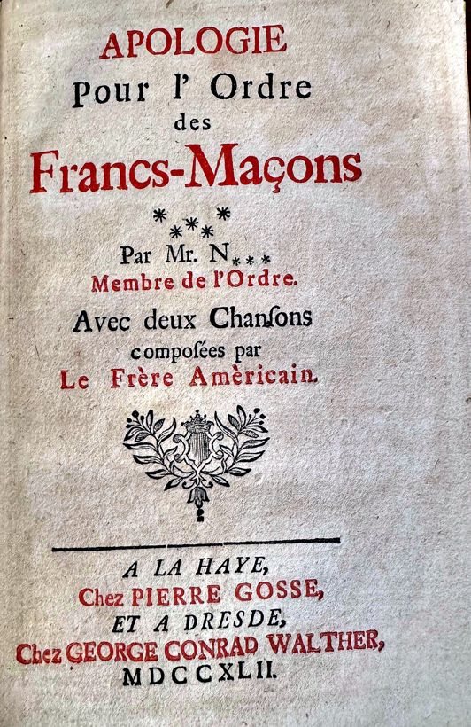 Natter, Apologie pour l'Ordre des Francs-Maçons