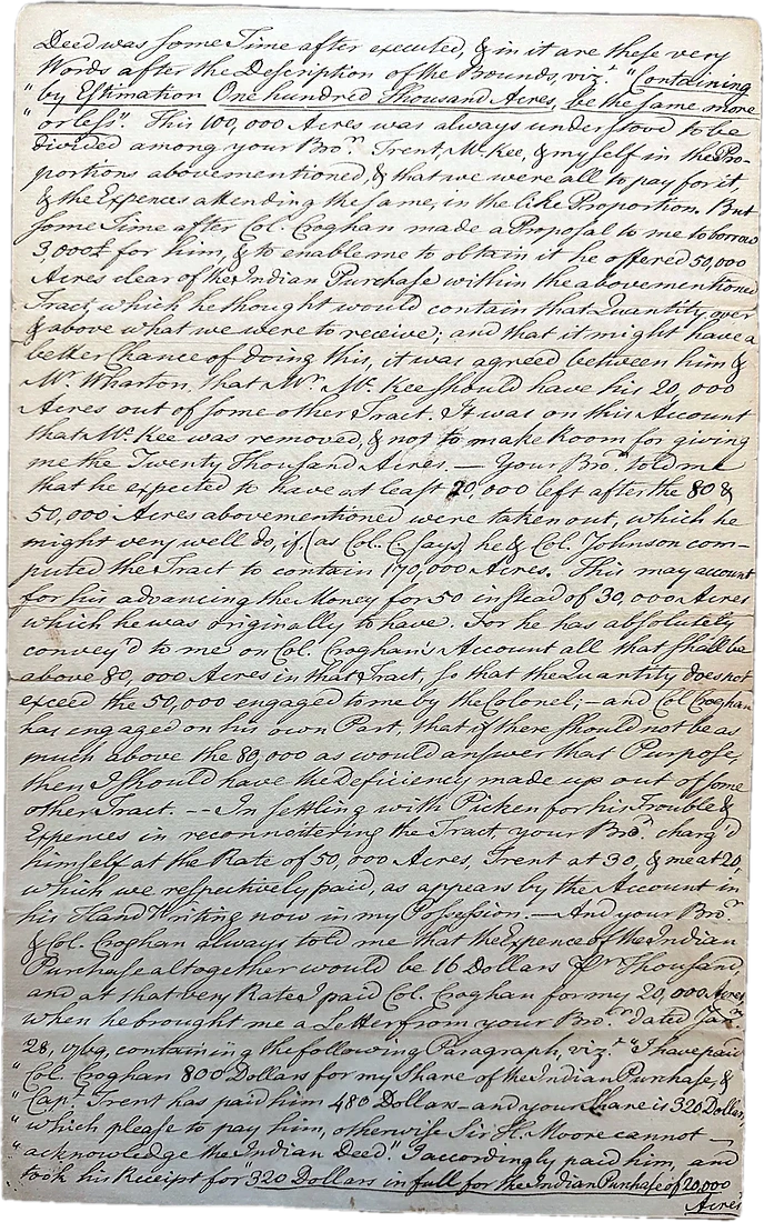 William Franklin to Thomas Wharton, on the Otsego lands