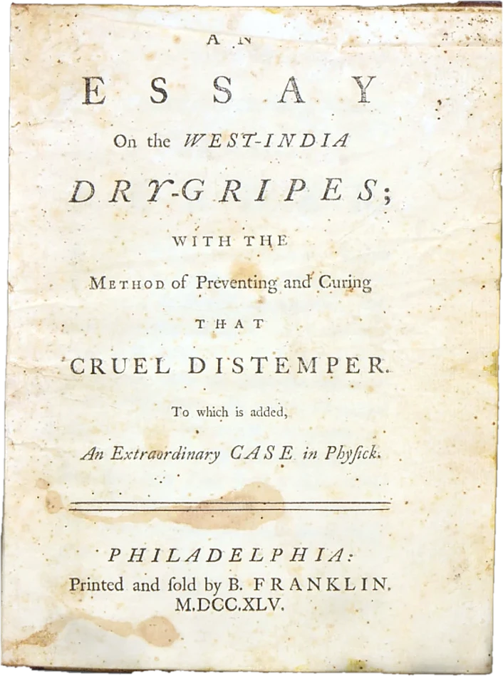 Thomas Cadwalader, An Essay on the West-India Dry Gripes