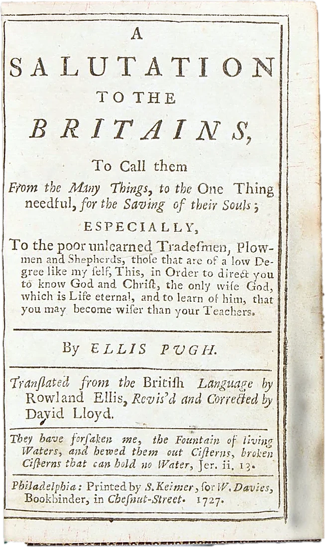 Ellis Pugh, A Salutation to the Britains