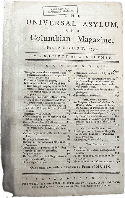 Benjamin Rush, An Eulogium in Honor of the Late Dr. William Cullen, Philadelphia 1790
