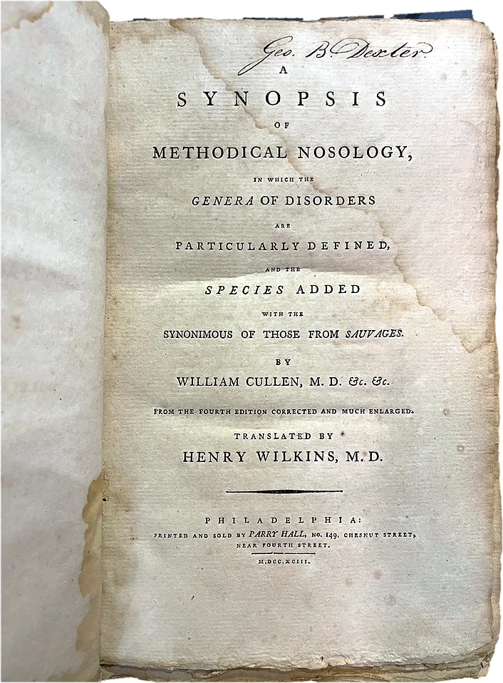 A Synopsis of Methodical Nosology