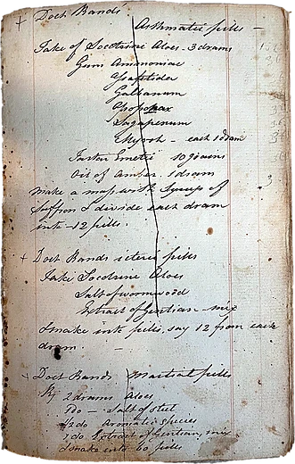 Manuscript recipe book of Ephraim Eliot