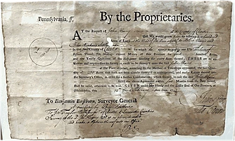 By the Proprietaries: a surveyor's warrant to Benjamin Eastburn