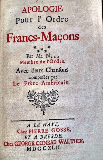 Natter, Apologie pour l'Ordre des Francs-Maçons