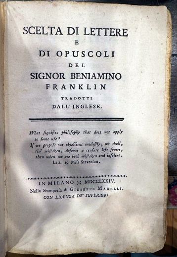 Scelta di Lettere: Franklin's letters in Italian