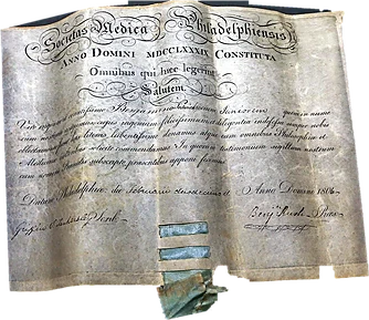 Philadelphia Medical Society Certificate