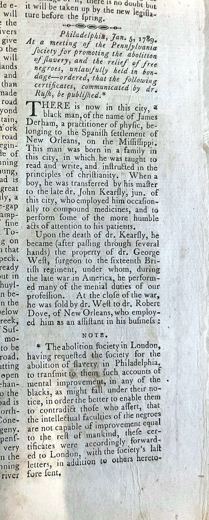 Benjamin Rush, An Account of a Negro Physician