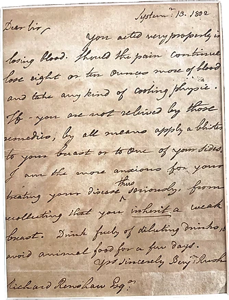Benjamin Rush, autograph letter signed