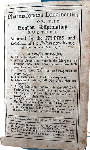 Pharmacopoeia Londinensis; or, The London Dispensatory